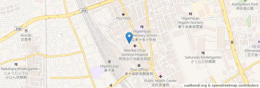 Mapa de ubicacion de 馬場内科クリニック en Jepun, 東京都, 北区.