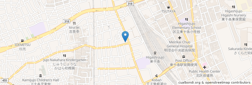 Mapa de ubicacion de 東京マリオンラーメン en اليابان, 東京都, 北区.
