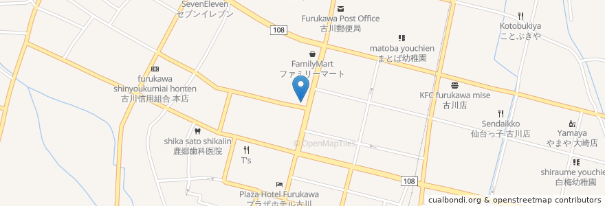 Mapa de ubicacion de フリーズ en Japonya, 宮城県, 大崎市.