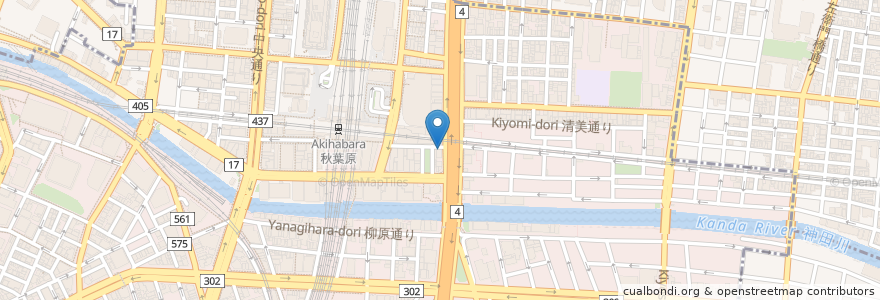 Mapa de ubicacion de 横浜家系ラーメン極楽家 en 日本, 東京都, 千代田区.