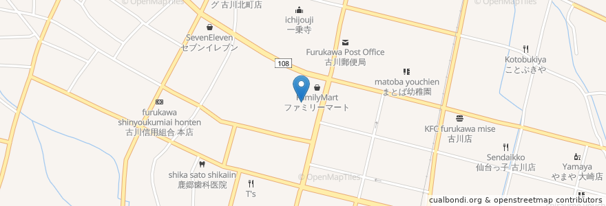 Mapa de ubicacion de 肴菜や en اليابان, 宮城県, 大崎市.