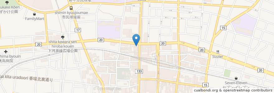 Mapa de ubicacion de コパ・デ・カフェ en Japan, 東京都, 府中市.