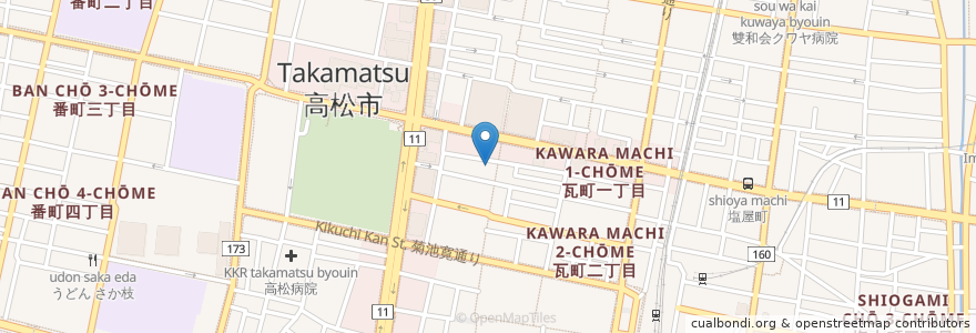 Mapa de ubicacion de Daikoku Drug ダイコクドラッグ 高松南新町店 en Japonya, 香川県, 高松市.