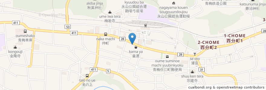 Mapa de ubicacion de 青梅ゲストハウス 青龍kibako en 일본, 도쿄도, 青梅市.