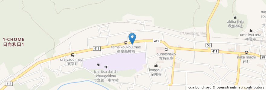 Mapa de ubicacion de 青梅十割手打ちそば わせいろう en Япония, Токио, Омэ.