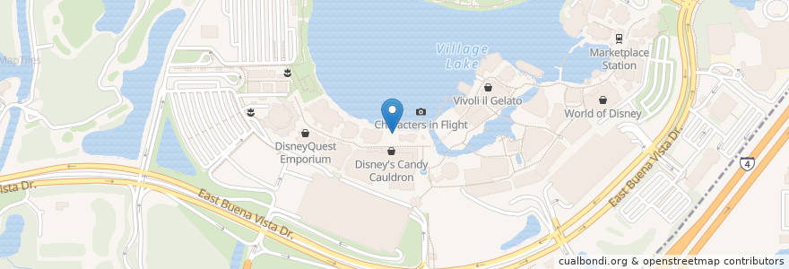 Mapa de ubicacion de Exposition Park Stage en 美利坚合众国/美利堅合眾國, 佛罗里达州/佛羅里達州, Reedy Creek Improvement District, 橙县/橙縣/橘郡, Lake Buena Vista.