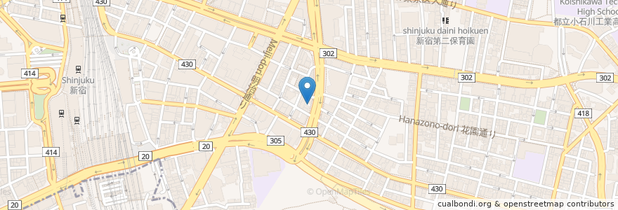 Mapa de ubicacion de Kurand Sake Market Shinjuku en 日本, 東京都, 新宿区.