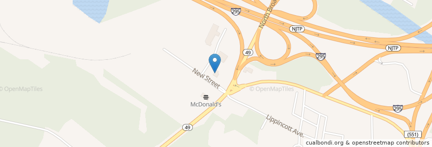 Mapa de ubicacion de Dunkin' Donuts en Verenigde Staten, New Jersey, Salem County.