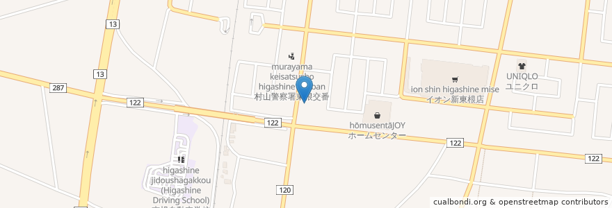 Mapa de ubicacion de 海老名歯科医院 en 日本, 山形県, 東根市.
