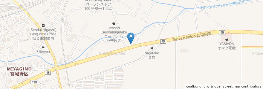 Mapa de ubicacion de スナック奏 en Japan, Präfektur Miyagi, 仙台市, 宮城野区.