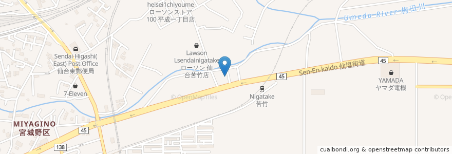 Mapa de ubicacion de Izakaya Micchan en Japan, Miyagi Prefecture, Sendai, Miyagino Ward.