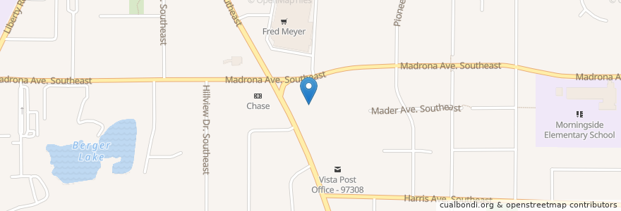Mapa de ubicacion de Burger King en 미국, 오리건, Marion County, Salem.
