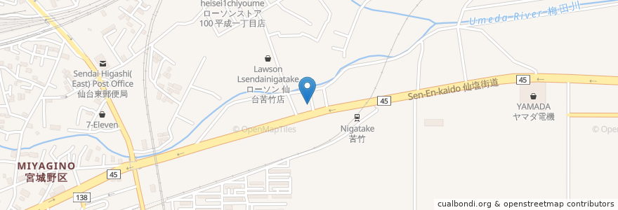 Mapa de ubicacion de Bitter Bamboo en Япония, Мияги, 仙台市, 宮城野区.