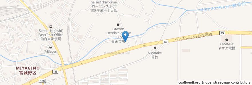 Mapa de ubicacion de べったく en Japon, Préfecture De Miyagi, 仙台市, 宮城野区.