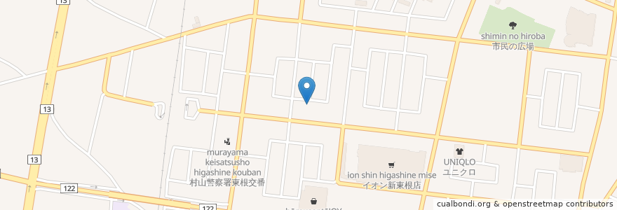 Mapa de ubicacion de ブナの森調剤薬局 東根店 en Japão, 山形県, 東根市.