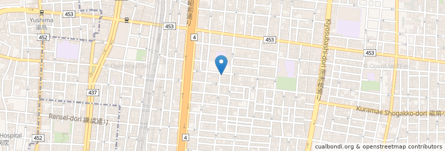 Mapa de ubicacion de もつ焼 山岡屋 en Japão, Tóquio, 台東区.
