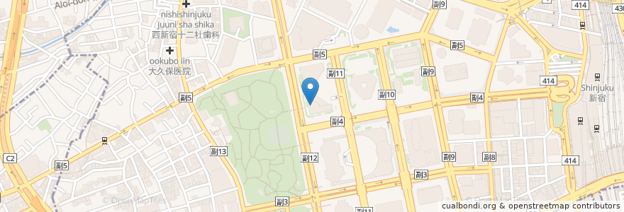 Mapa de ubicacion de Eau de Vie en Japan, 東京都, 新宿区.