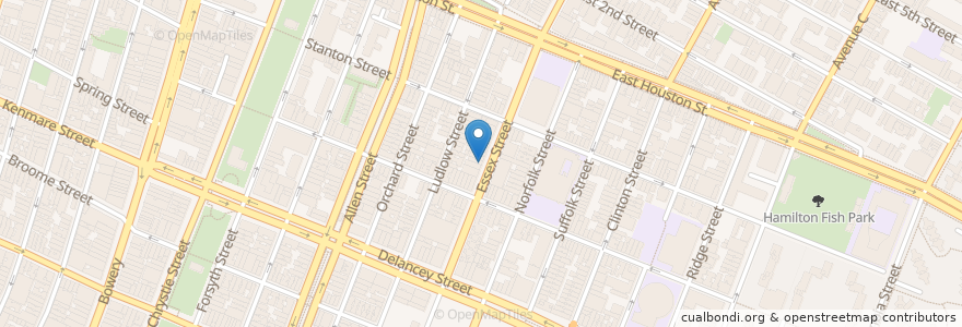 Mapa de ubicacion de Patacon Pisao en 美利坚合众国/美利堅合眾國, 纽约州 / 紐約州, 纽约, 纽约县, Manhattan Community Board 3, Manhattan.