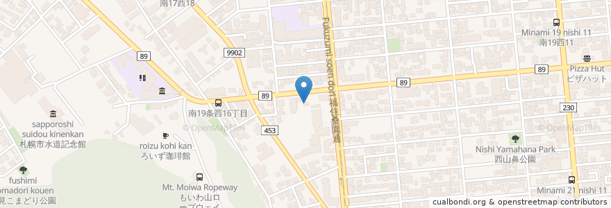 Mapa de ubicacion de カフェ・ロン en Jepun, 北海道, 石狩振興局, 札幌市, 中央区.