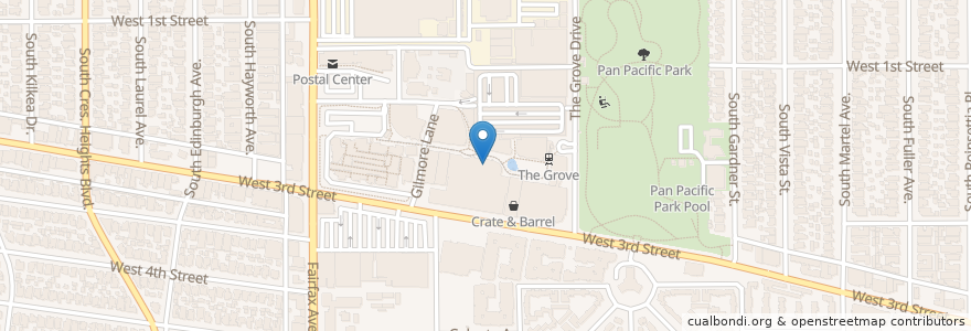 Mapa de ubicacion de The Cheesecake Factory en ایالات متحده آمریکا, کالیفرنیا, Los Angeles County, لوس آنجلس.