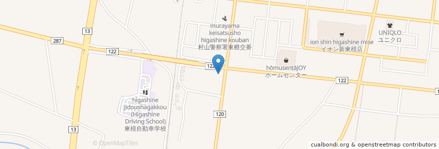 Mapa de ubicacion de ラーメンハウス ぼんちゃん en ژاپن, 山形県, 東根市.