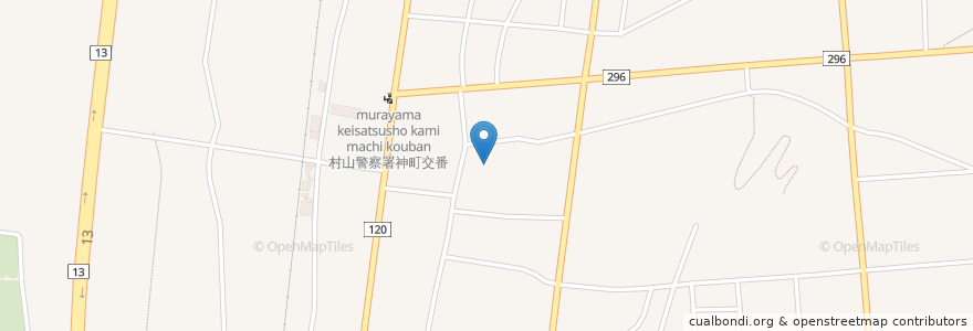 Mapa de ubicacion de 東根市立神町小学校 en Japan, 山形県, 東根市.