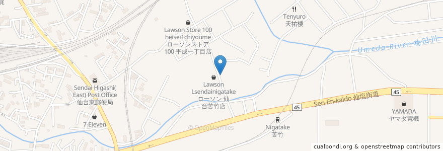 Mapa de ubicacion de わがままダイニング 彩仙龍 en Japan, Präfektur Miyagi, 仙台市, 宮城野区.