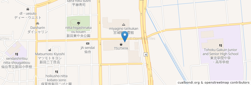 Mapa de ubicacion de 新田東歯科クリニック en Japão, 宮城県, 仙台市, 宮城野区.