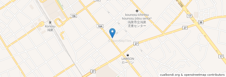 Mapa de ubicacion de 埼玉県信用金庫 en اليابان, 埼玉県, 鴻巣市.