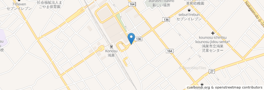 Mapa de ubicacion de 埼玉りそな銀行 en 日本, 埼玉県, 鴻巣市.