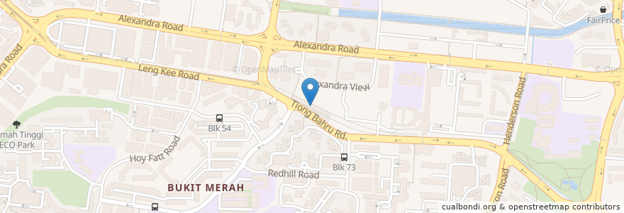 Mapa de ubicacion de Redhill Station (10209) en Singapur, Central.