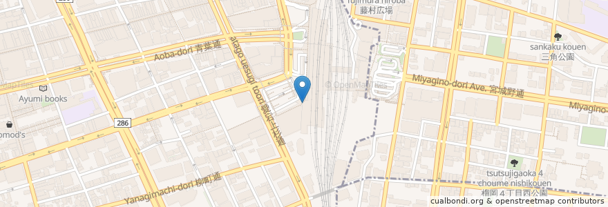 Mapa de ubicacion de スターバックスコーヒー エスパル仙台本館店 en 日本, 宫城县, 仙台市, 青葉区.