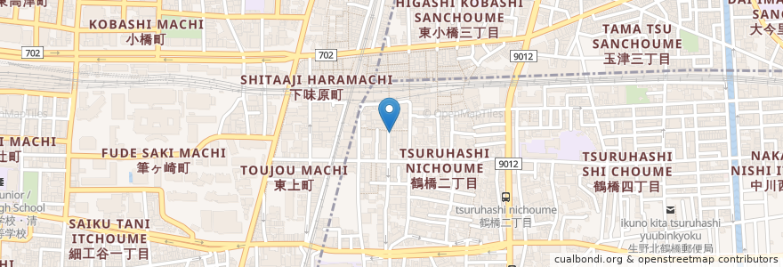 Mapa de ubicacion de 大师汤 en 日本, 大阪府, 大阪市, 生野区.