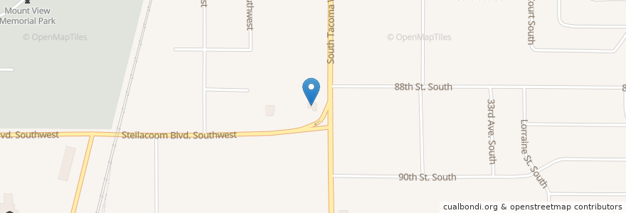 Mapa de ubicacion de Jack in the Box en アメリカ合衆国, ワシントン州, Pierce County, Lakewood.