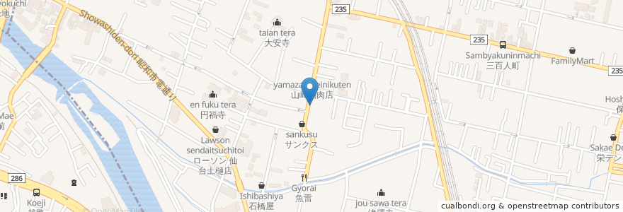 Mapa de ubicacion de 東遊記 en Japon, Préfecture De Miyagi, 仙台市, 若林区.