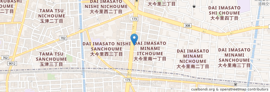 Mapa de ubicacion de うえるふぇあ en 日本, 大阪府, 大阪市, 東成区.