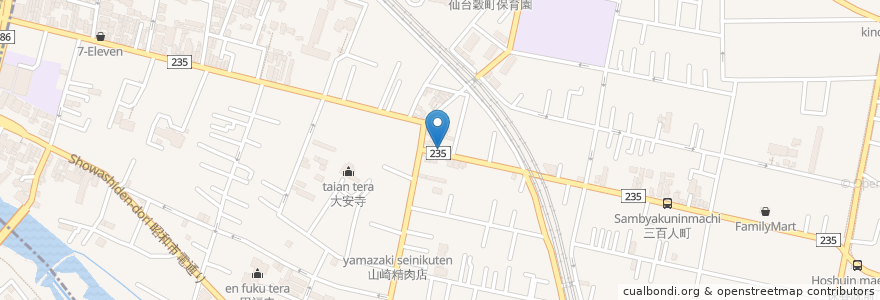 Mapa de ubicacion de パブ サンライズ en Japão, 宮城県, 仙台市, 若林区.