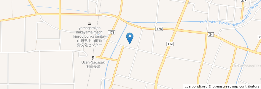 Mapa de ubicacion de 東海林歯科医院 en Japan, Präfektur Yamagata, 東村山郡, 中山町.