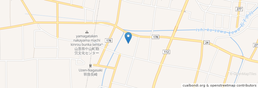 Mapa de ubicacion de 満願寺 en Japon, Préfecture De Yamagata, 東村山郡, 中山町.