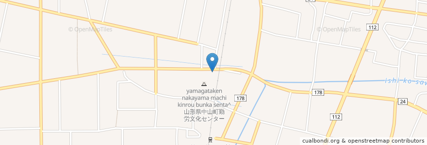 Mapa de ubicacion de おおもり歯科医院 en Япония, Ямагата, 東村山郡, 中山町.