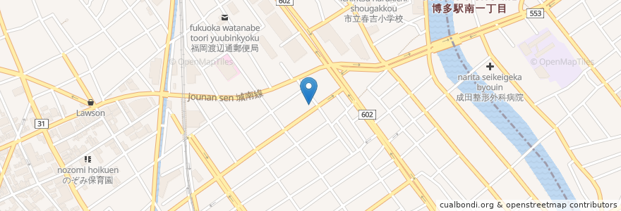 Mapa de ubicacion de BEER・PADDY・FUKUOKA en 日本, 福岡県, 福岡市, 中央区.