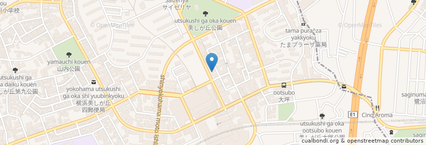 Mapa de ubicacion de エヴァグリーン英語学院 en Japonya, 神奈川県, 横浜市, 青葉区.