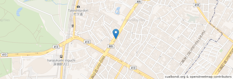 Mapa de ubicacion de 天丼てんや en ژاپن, 東京都, 渋谷区.