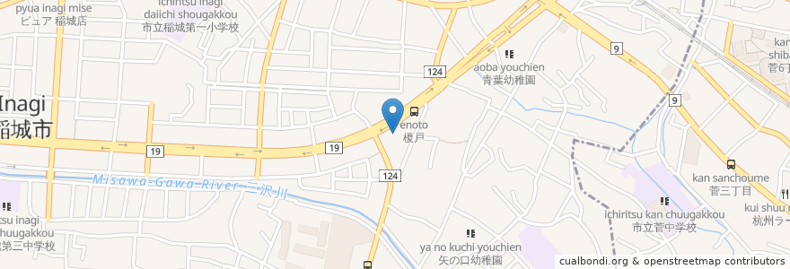 Mapa de ubicacion de 味ん味ん en Япония, Токио, Инаги.
