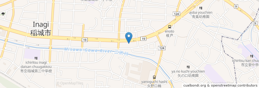 Mapa de ubicacion de くすのきデンタルクリニック en 日本, 東京都, 稲城市.