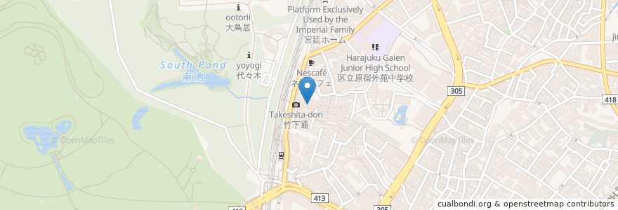 Mapa de ubicacion de マクドナルド en Japan, 東京都, 渋谷区.