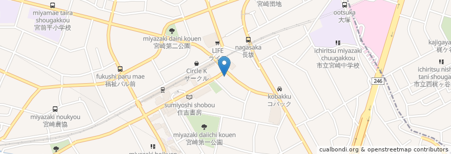 Mapa de ubicacion de 川崎市認可小規模保育事業 HOPPA en Japan, Präfektur Kanagawa, 川崎市, 宮前区.