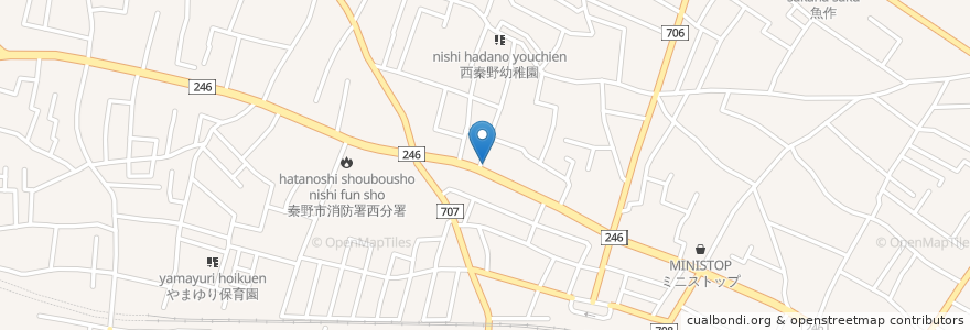 Mapa de ubicacion de 串もん en 日本, 神奈川縣, 秦野市.