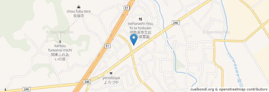 Mapa de ubicacion de 焼肉きんぐ en Japan, 神奈川県, 伊勢原市.