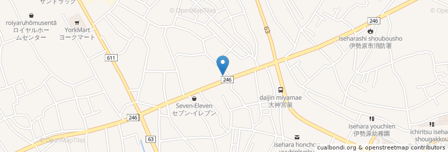 Mapa de ubicacion de らーめん壱勢家 en Japan, 神奈川県, 伊勢原市.